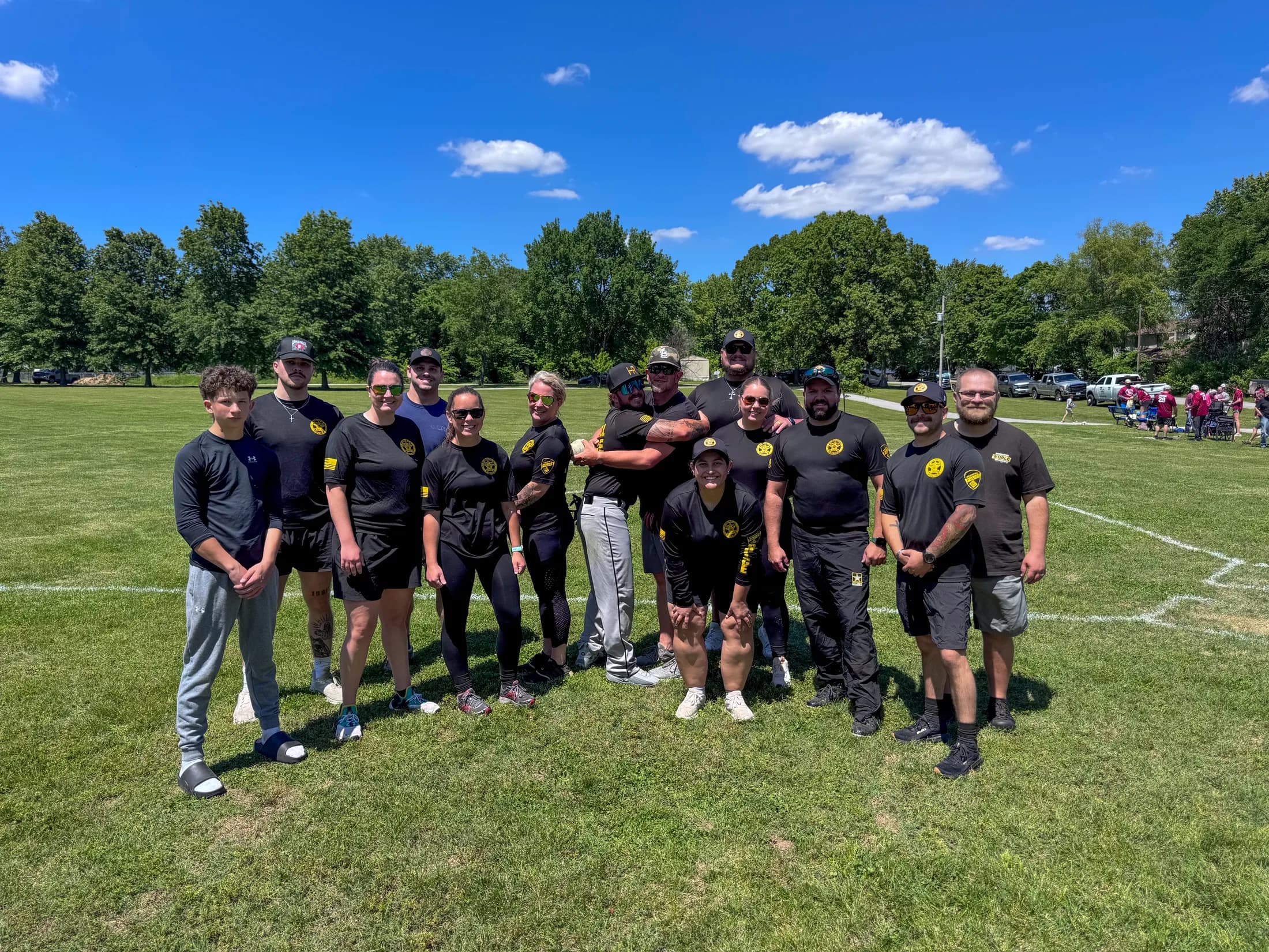 Highfill Police Department members at the Chicago Ball Spring Festival
